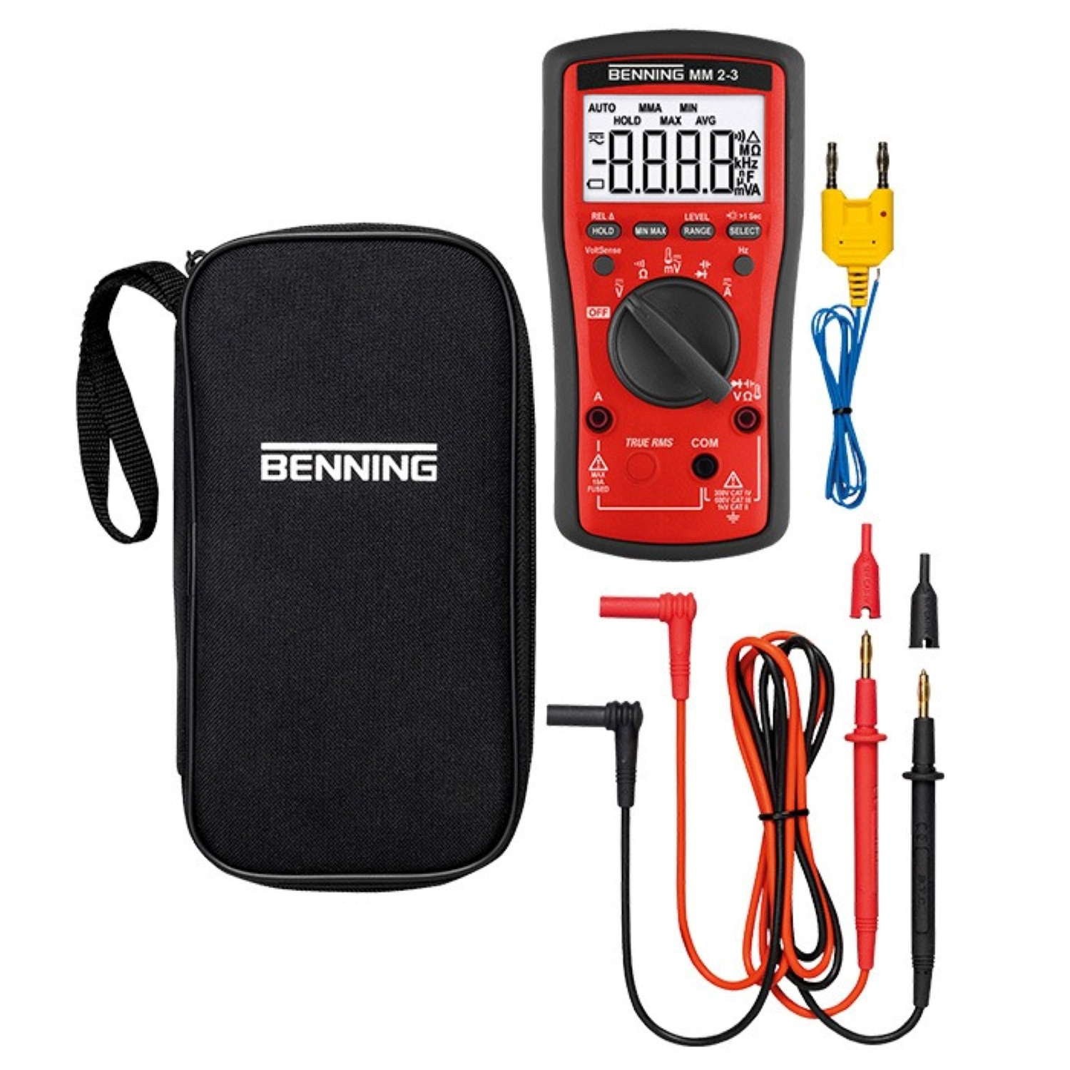 Benningmm 2-3 Digitale Multimeter TRUE RMS - AC/DC 1000V&10A - CAT III 1000V / CAT IV 600V thumbnail 2