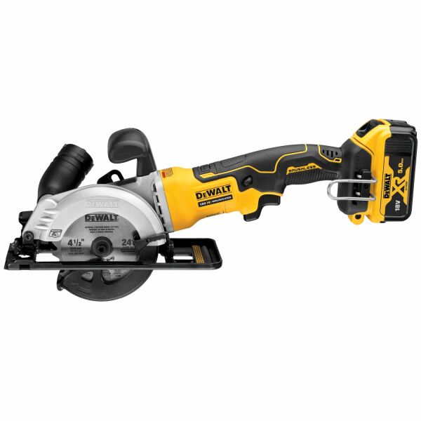 DeWALT DCS571P2-QW 18V Li-ion XR Accu Cirkelzaag Set (2x 5.0Ah) In TSTAK - 115mm - Koolborstelloos - Detailed view of the product
