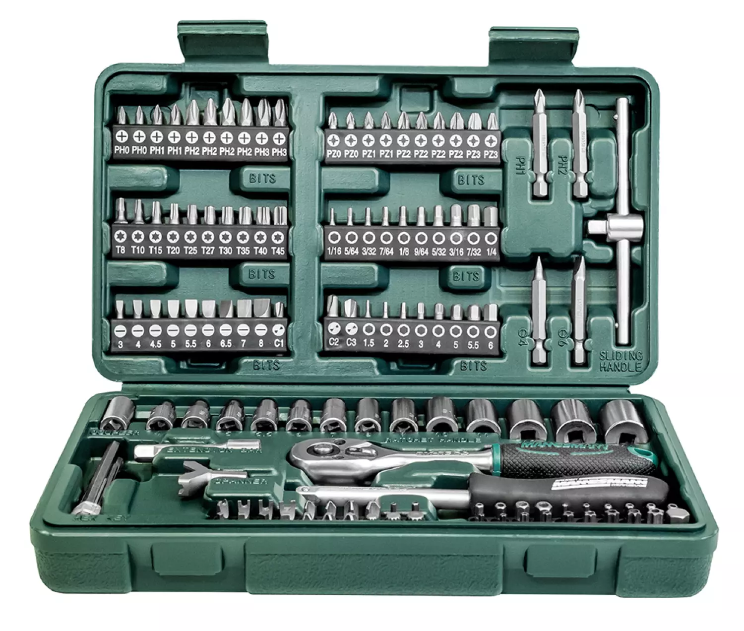 Mannesmann Doppendoos - 130-delig - Opname 1/4 - Kunstof koffer