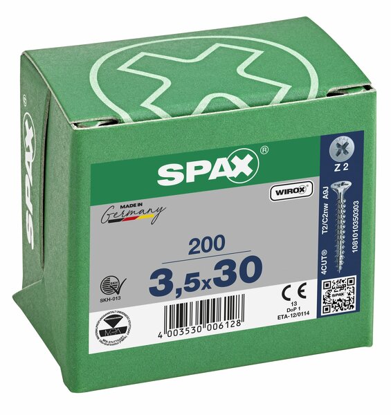 SPAX Universele Schroeven Verzonken Kop - Voldraad - Z2 - 3.5x30 Mm (200st) - Detailed view of the product