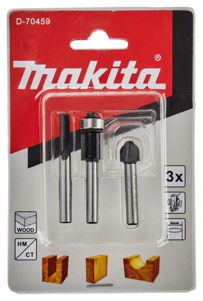 Makita D-70459 3-delige Freesset - 6mm - Detailed view of the product