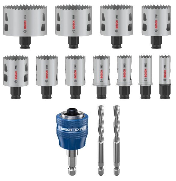 Bosch 2608594434 PRO 14-delige Multi Material PC Plus Gatzagenset - 19,22,25,29,35,38,44,51,57,64,76 Mm