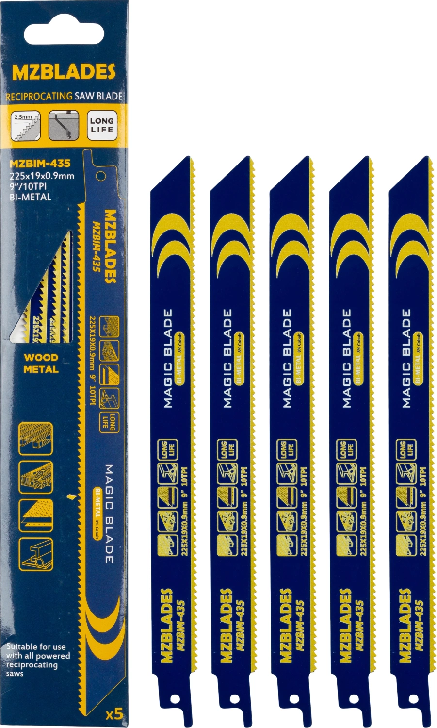 Multizaag MZBIM-435 Reciprozaagblad Bimetaal - 5 Stuks