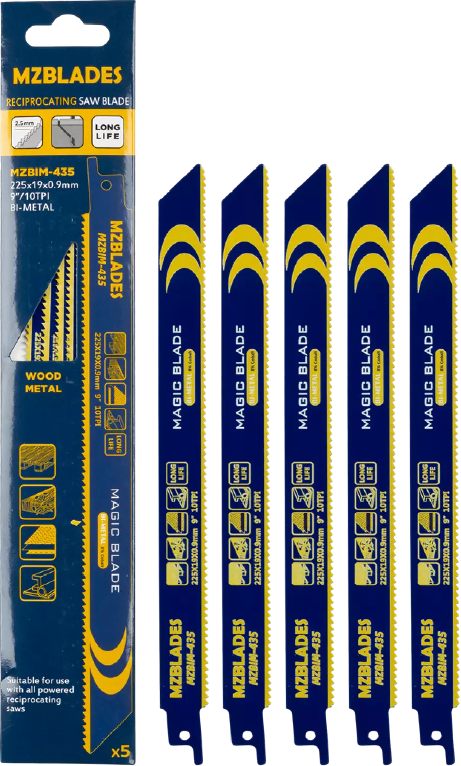 Multizaag MZBIM-435 Reciprozaagblad Bimetaal - 5 Stuks thumbnail 2