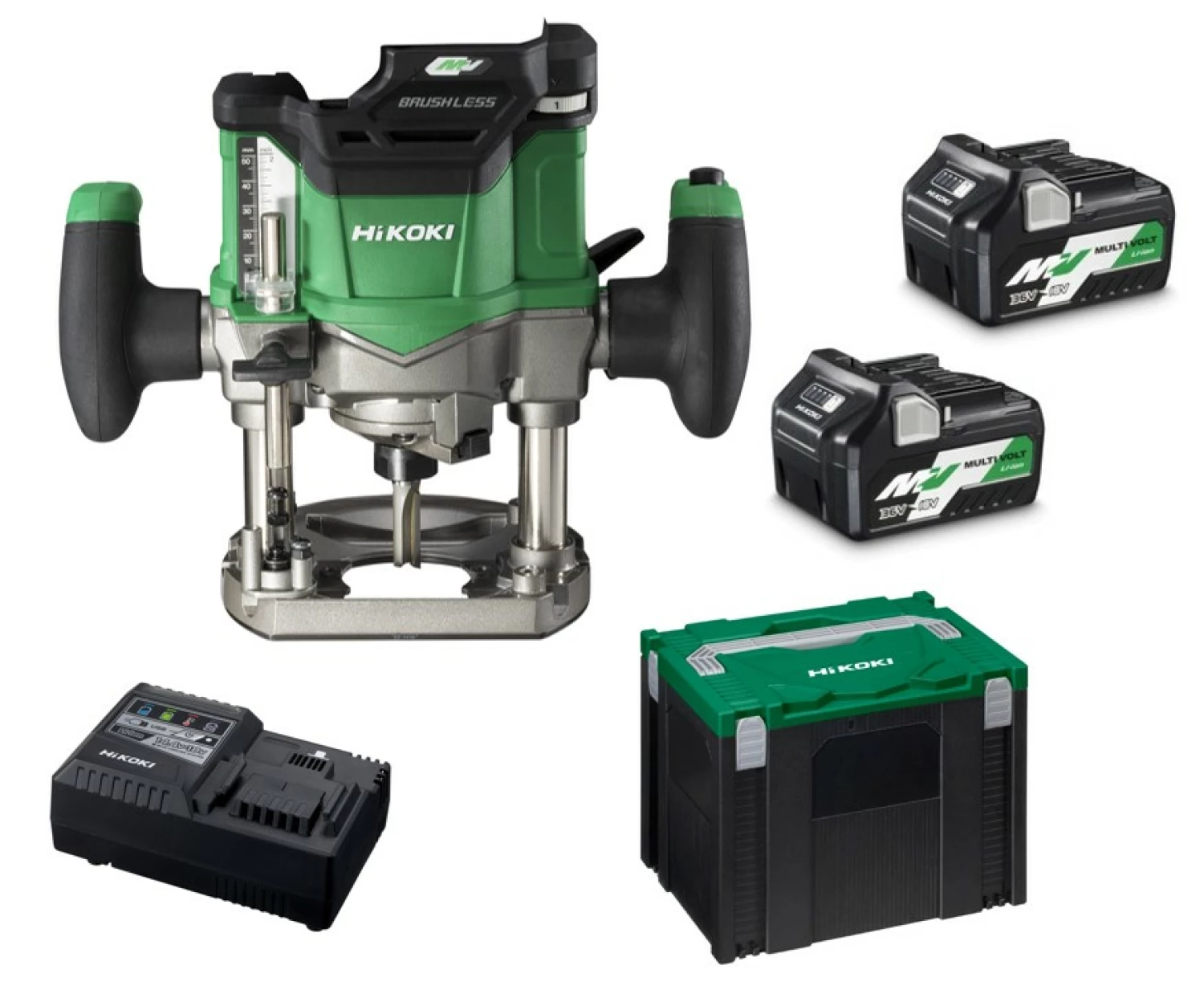 HiKOKI M3612DAWPZ 36V Li-ion Accu Bovenfreesmachine Set (2x 2.5Ah Accu) In HSC IV Koffer