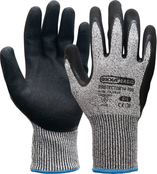 Oxxa 14-705 Protector Cut D Werkhandschoenen - Zwart/Grijs - 11/XXL