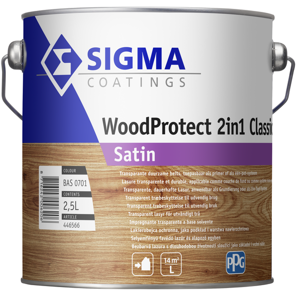 sigma woodprotect 2in1 classic satin kleurloos 2.5 ltr