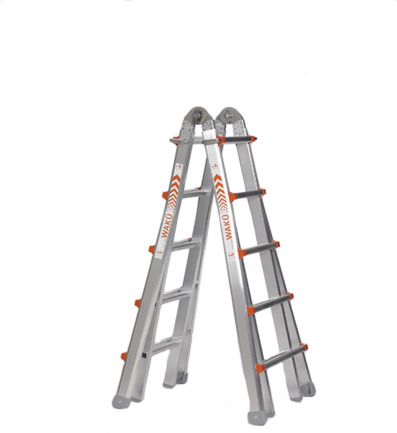 Little Jumbo Waku Model II Telescopische Vouwladder - Max. Werkhoogte 5.7m - 4x5 Sporten