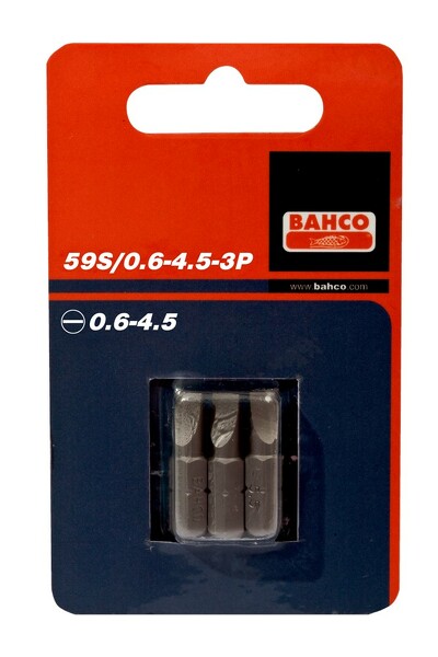 Bahco 59S/0.6-4.5-3P 1/4"Gleuf Bit 4.5mm - 25 Mm (3st)
