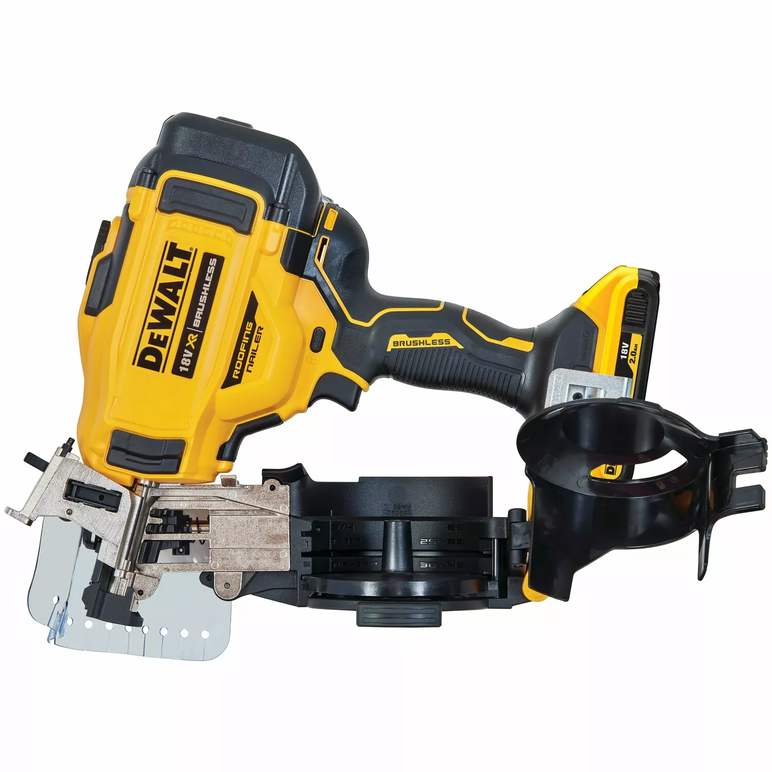 DeWALT DCN45RND2 18V Li-ion XR Accu Rolspijktacker Voor Dakwerk Set (2x 2.0Ah) In TSTAK - 19-45mm - Koolborstelloos thumbnail 4