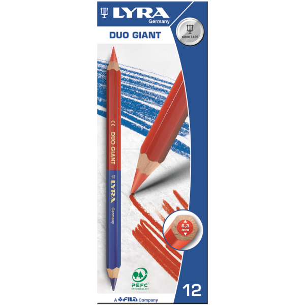 Lyra 2930101 Duo Potlood - 175mm - Rood/Blauw (1st.) - Detailed view of the product