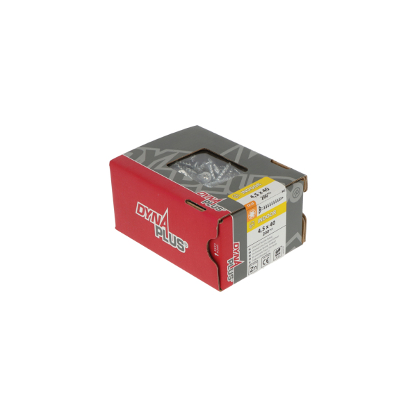 DynaPlus 0281.01.33601 Unischroef - TX25 - 4.5 X 40mm - Platkop - Voldraad - Verzinkt (200st) - Detailed view of the product