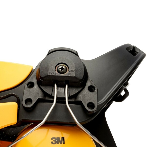 3M PELTOR G500V5FH510-GU Gezichtbeschermingskap Combinatie Met Optime I Gehoorkap En 5F-11 Vizier - Geel - Detailed view of the product
