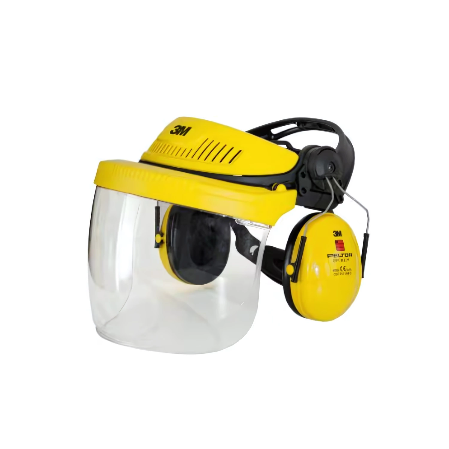 3M PELTOR G500V5FH510-GU Gezichtbeschermingskap Combinatie Met Optime I Gehoorkap En 5F-11 Vizier - Geel