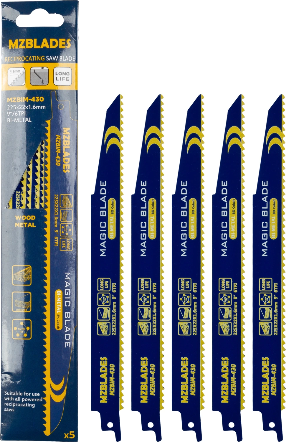 Multizaag MZBIM-430 Reciprozaagblad Bimetaal - 5 Stuks