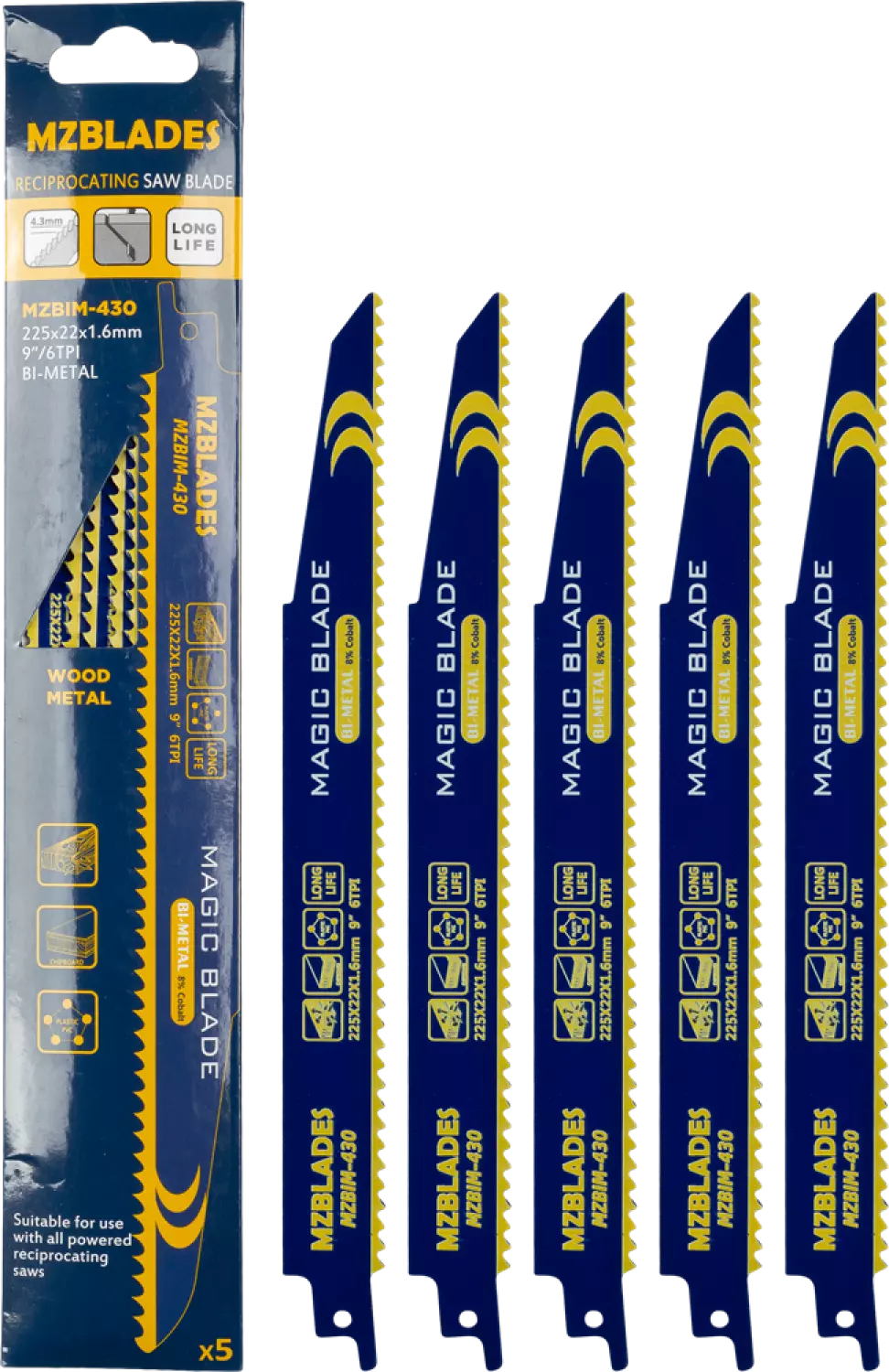 Multizaag MZBIM-430 Reciprozaagblad Bimetaal - 5 Stuks thumbnail 2