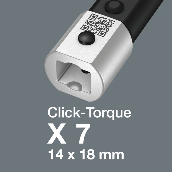 Wera 05075657001 Click-Torque X 7 Draaimomentsleutel - 10-100 Nm - 14x18mm - Detailed view of the product