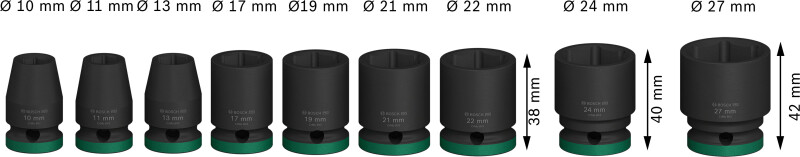 Bosch 2608003038 9-delig Pro Imact Doppenset In Etui - 1/2'' - Detailed view of the product