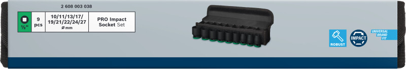 Bosch 2608003038 9-delig Pro Imact Doppenset In Etui - 1/2'' - Detailed view of the product