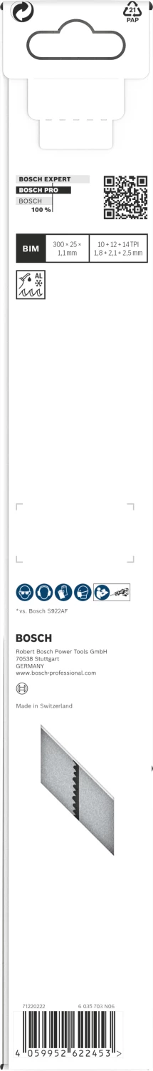Bosch PRO S1237HBF Thick Metal Precise Reciprozaagblad - 300mm - Metaal (5st) thumbnail 3