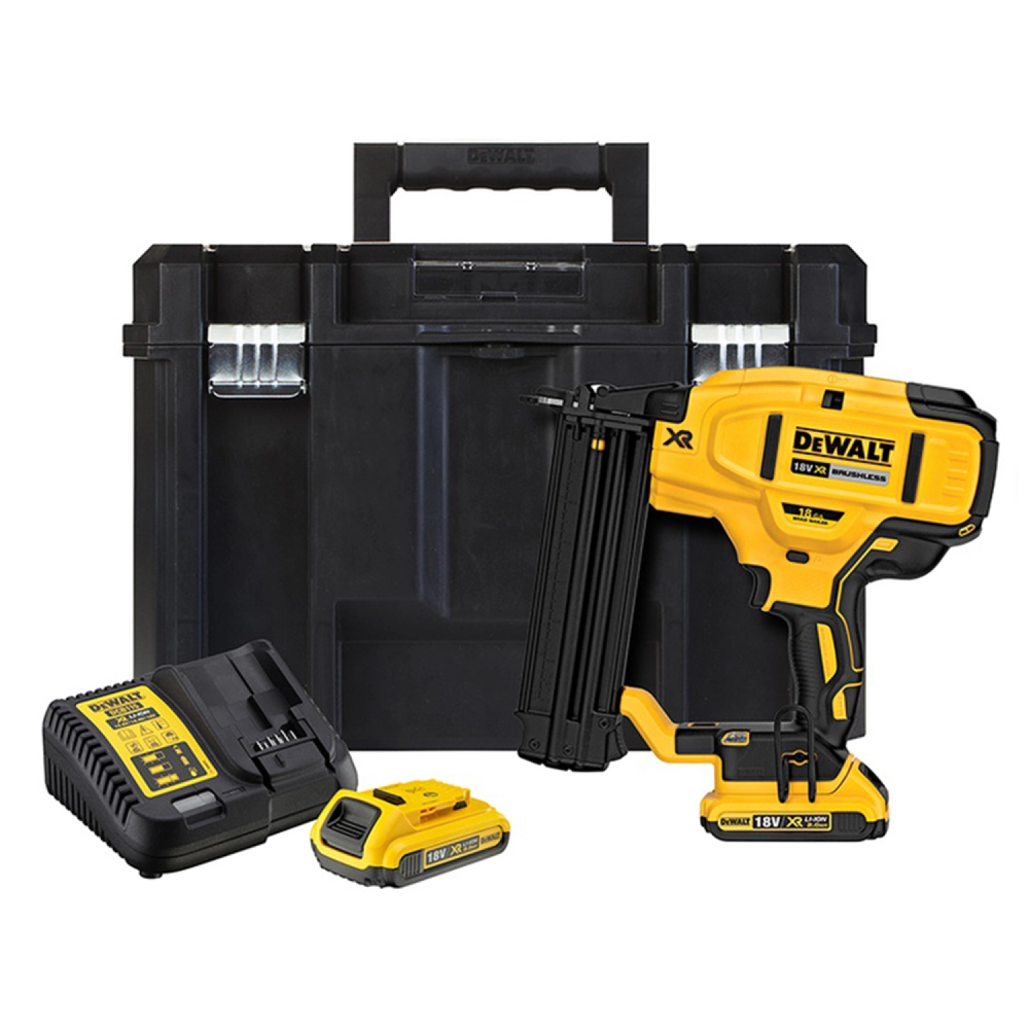 DeWALT DCN680D2-QW 18V Li-ion XR Accu Afwerktacker Set (2x 2.0Ah) In TSTAK - 15-54mm - 18 Gauge - Koolborstelloos