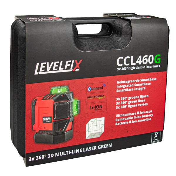 Levelfix CCL460G SET 3D Cone / Kruislijnlaser 3x360° Incl. Statief - Groen - 40m - Detailed view of the product