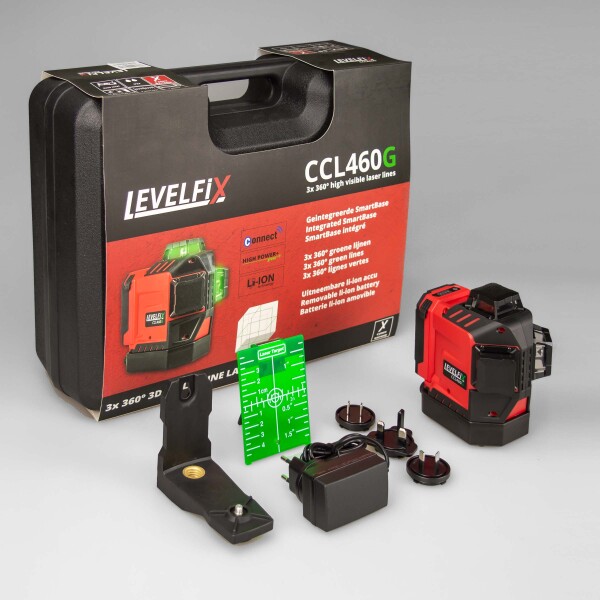 Levelfix CCL460G SET 3D Cone / Kruislijnlaser 3x360° Incl. Statief - Groen - 40m - Detailed view of the product