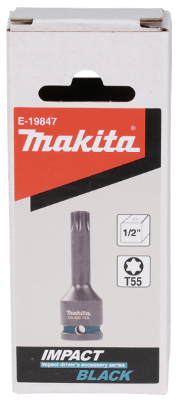 Makita E-19847 Slagschroefbit T55x78mm - Impact Black - 1/2"VK - Detailed view of the product