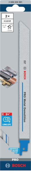 Bosch 2608659001 PRO S1125VF Decoupeerzaagblad Demolition - Metaal (2st) - Detailed view of the product