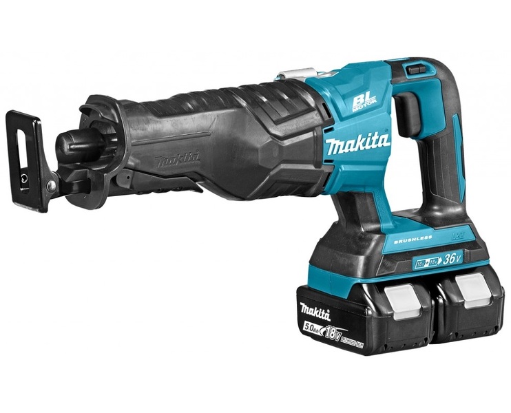 Makita DJR360PT2 36V (2x18V) Li-Ion Accu Reciprozaag Set (2x 5.0Ah Accu) In Koffer - Snelwissel - Variabel - Koolborstelloos