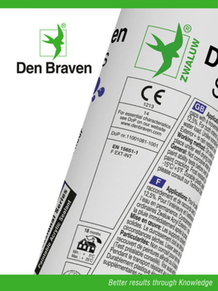 Zwaluw Den Braven 10669201 Acryl Exterior + Acrylaatkit - Wit - 310ml - Detailed view of the product