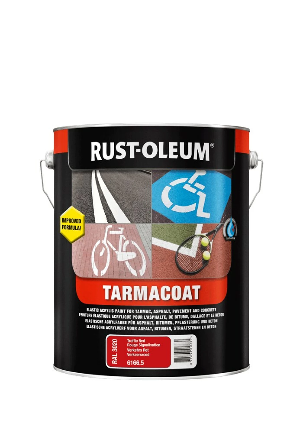 Rust-Oleum Tarmacoat Wegenverf - RAL 1023 Verkeersgeel - 5L thumbnail 2