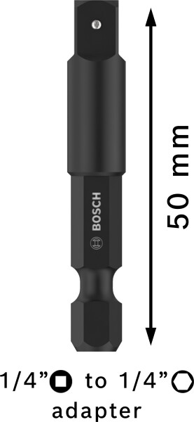 Bosch 2608551109 Impact Control Adapter Voor Dopsleutels - 1/4", 50mm - Detailed view of the product