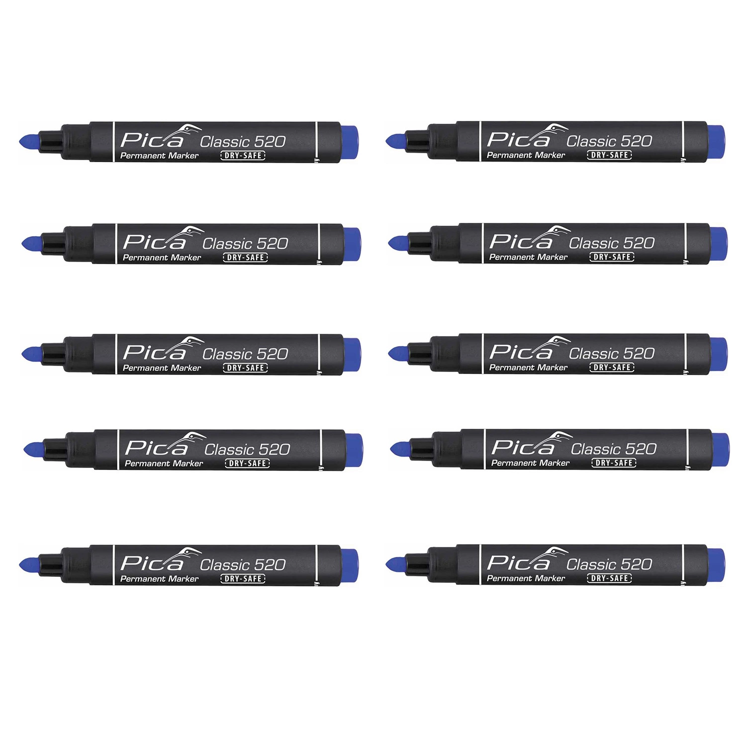 Pica 520/40 Permanent Marker - Rond - Blauw - 1-4mm (10st)