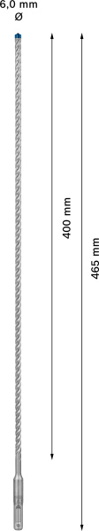 Bosch 2608900076 EXPERT Hamerboor SDS Plus-7X - 6x400x465mm - Detailed view of the product