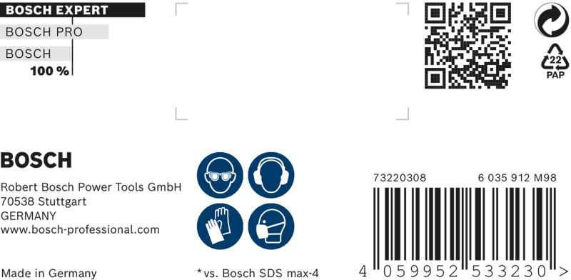 Bosch 2608900249 EXPERT Hamerboor SDS Max-8X - 28x600x720mm - Detailed view of the product