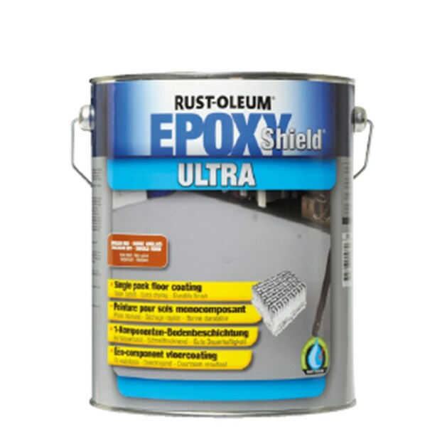 rust-oleum epoxyshield ultra 1k vloercoating waterbasis engels rood 5 ltr