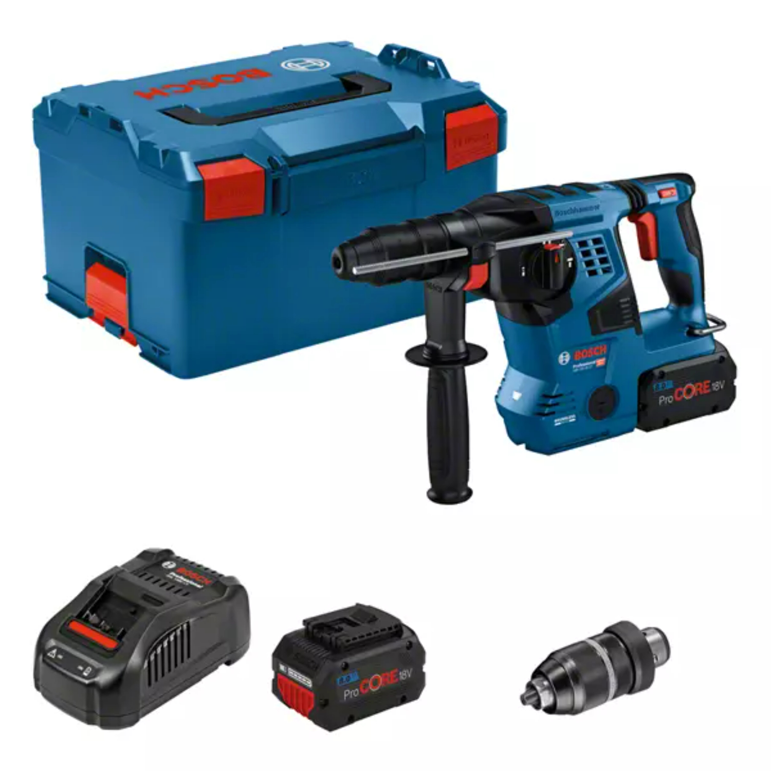 Bosch GBH 18V-28 CF 18V Accu SDS-plus Boorhamer Set (2x 8.0Ah ProCORE Accu) In L-Boxx - 3,3J - Koolborstelloos