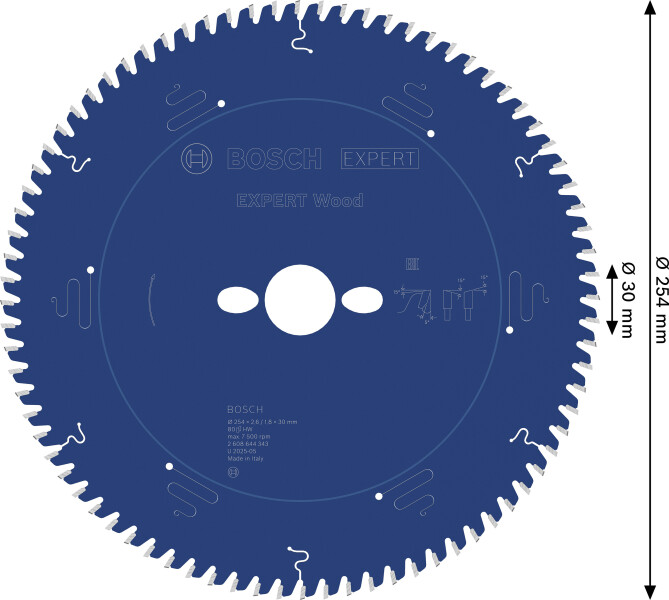 Bosch 2608644343 Cirkelzaagblad Expert - 254 X 30 X 80T - Carbide - Detailed view of the product