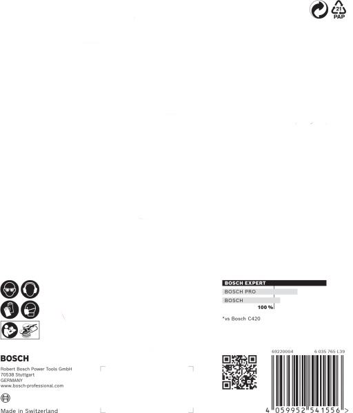 Bosch 2608900817 EXPERT Schuurvel C470 Best For Wood And Paint - 150mm - K120 - 6 Gaten - 5st - Detailed view of the product