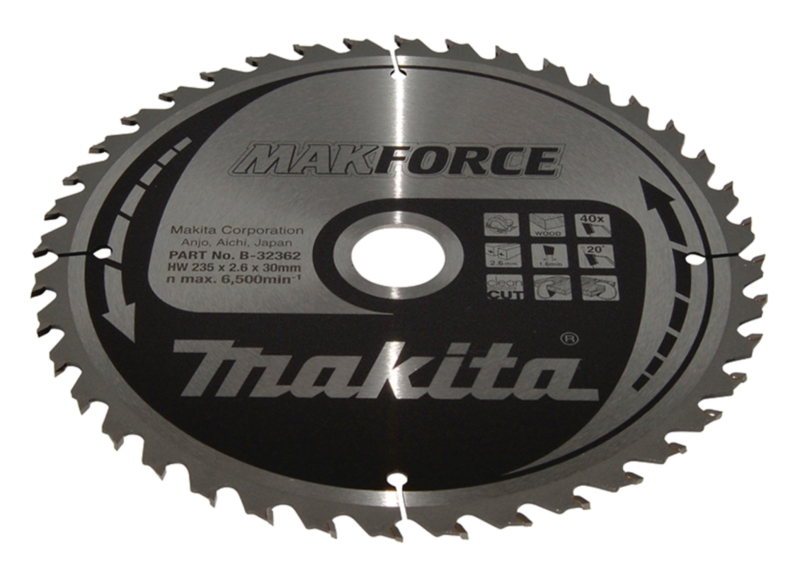 Makita B-32362 Cirkelzaagblad - 235x30x40T - Hout - Detailed view of the product