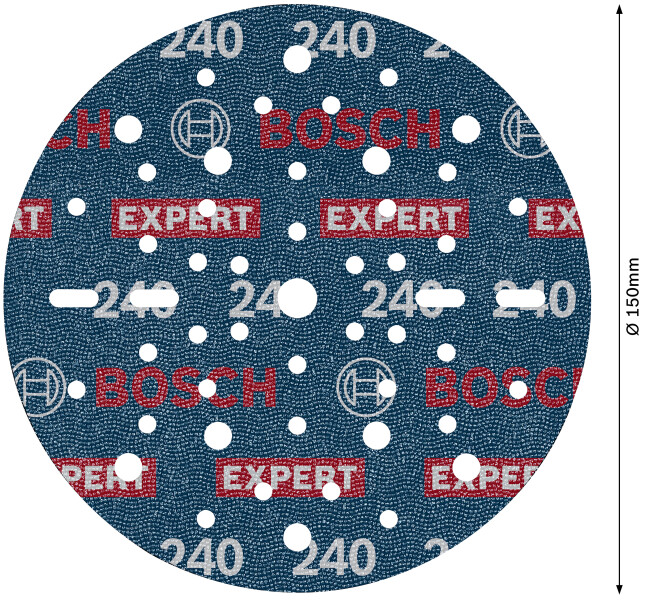 Bosch 2608902445 EXPERT Schuurschijf O780 Met Film Onderlaag - 150mm - K240 (6 Stuks) - Detailed view of the product