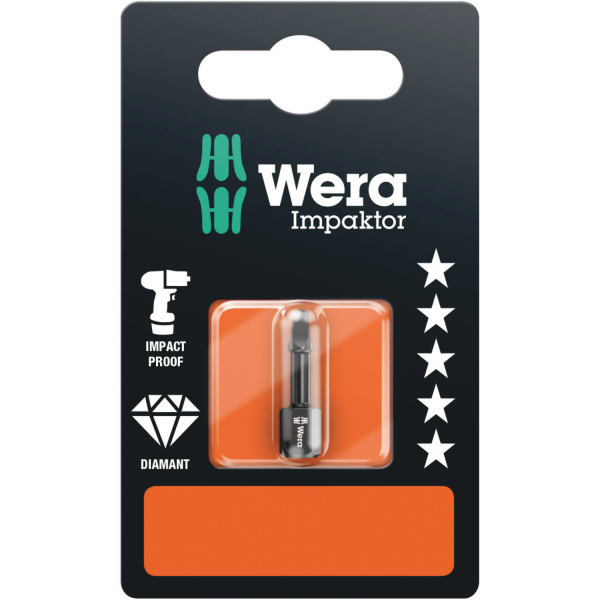 Wera 05073931001 1/4"Robertson Impaktor Bit - R2 X 25mm