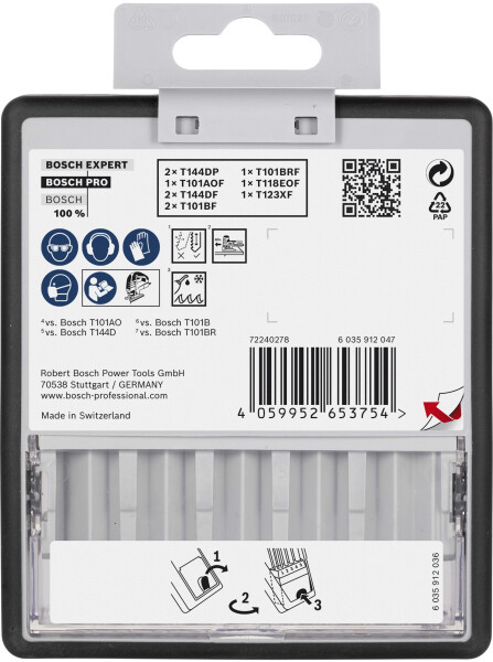 Bosch 2607011944 PRO 10-delige Hout En Metaal Zaagbladenset In Robustline Cassette - Detailed view of the product