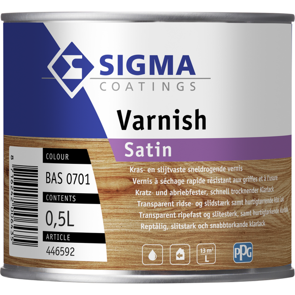 sigma varnish satin wb kleurloos 0.5 ltr