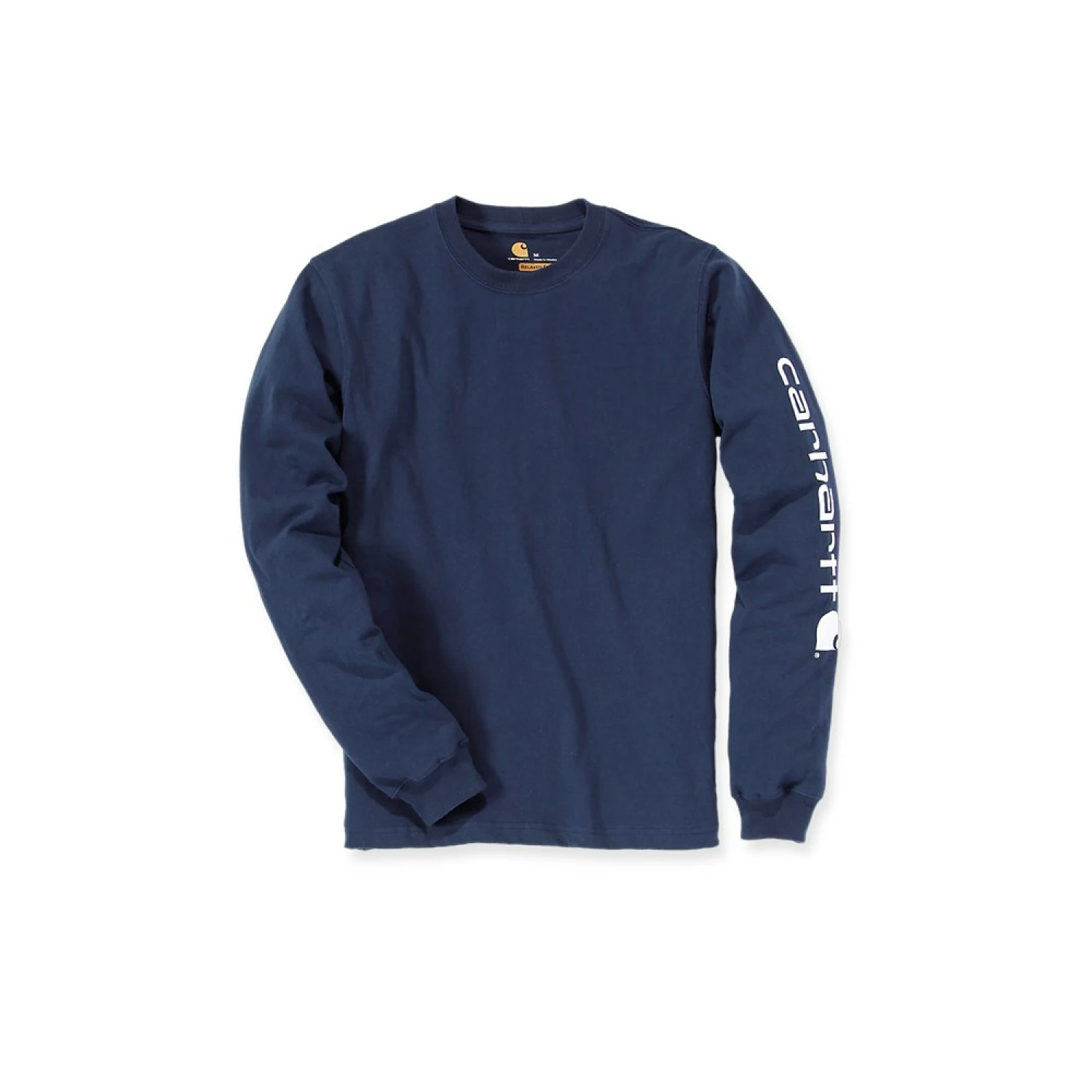 Carhartt EK231 Signature Sleeve Logo Longsleeve T-Shirt - Relaxed Fit - Navy - S