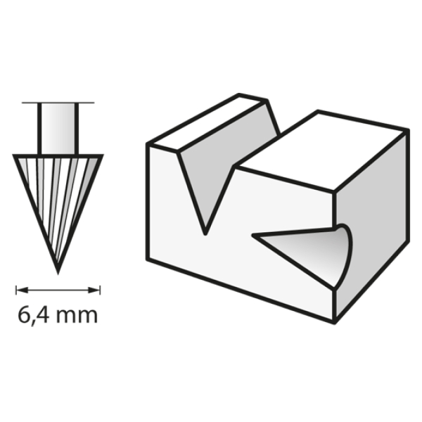 DREMEL 125JA Hogesnelheidsfrees - HSS Speervorm - 6,4 X 38mm - Detailed view of the product