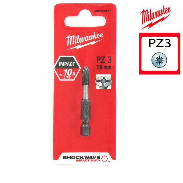 Milwaukee 4932352439 / 4932430870 Shockwave™ Impact Duty Pozidrive Schroefbit PZ3 - 50mm