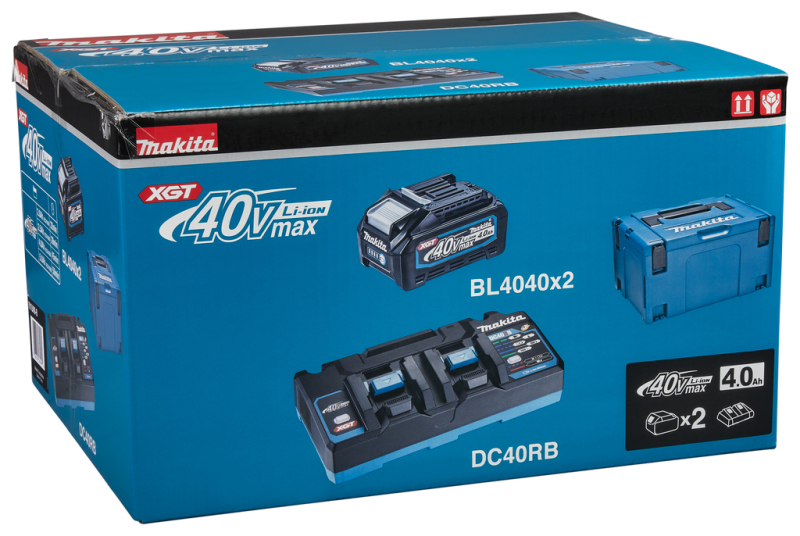 Makita 191U00-8 40V XGT Li-Ion Accu Starterset (2x 4.0Ah) + Duolader In Mbox - Detailed view of the product
