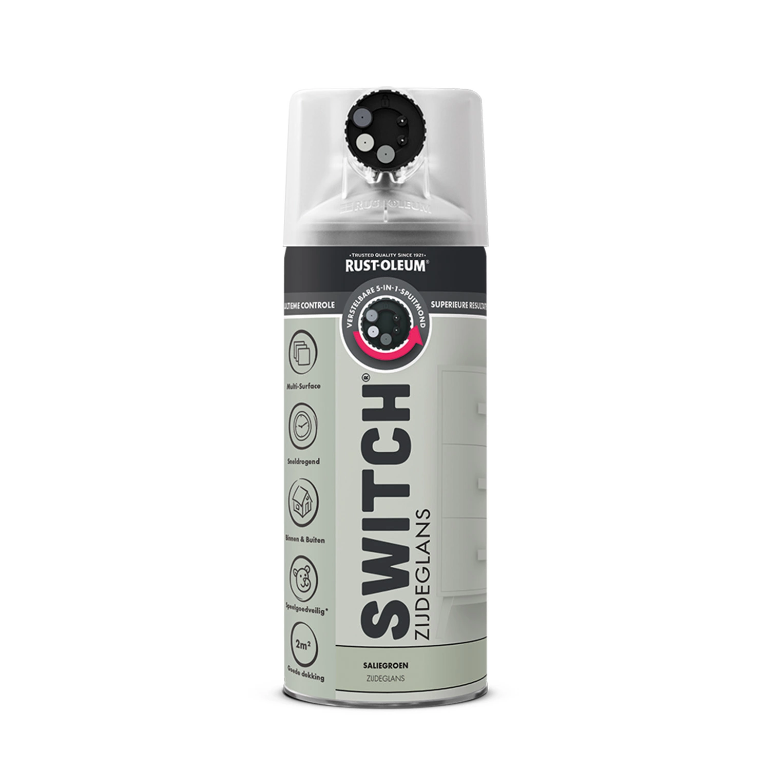 Rust-Oleum Switch Spuitlak - Zijdeglans Saliegroen - 400ml